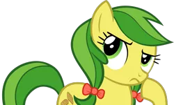 Size: 1085x661 | Tagged: safe, artist:nano23823, derpibooru import, apple fritter, earth pony, pony, .svg available, apple family member, bow, eyelashes, female, hair bow, image, mare, png, simple background, solo, thinking, transparent background, vector