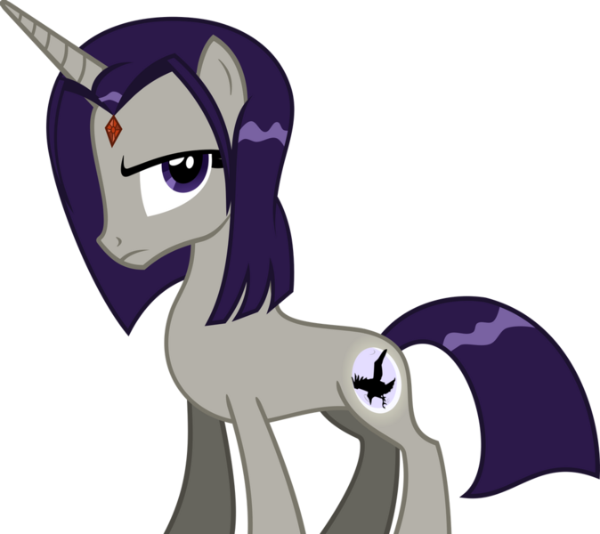 Size: 1024x912 | Tagged: safe, artist:fallingrain22, derpibooru import, ponified, pony, unicorn, crossover, image, png, raven (teen titans), solo, teen titans go