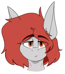 Size: 675x769 | Tagged: safe, artist:kirbirb, derpibooru import, oc, oc:scarlett lane, unofficial characters only, pegasus, pony, bust, eye clipping through hair, eyebrows visible through hair, freckles, image, looking at you, png, simple background, solo, transparent background