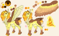 Size: 1200x738 | Tagged: safe, artist:malinraf1615, derpibooru import, spitfire, pegasus, pony, alternate hairstyle, chest fluff, female, hair over one eye, image, leg fluff, mare, markings, one eye closed, png, redesign, reference sheet, scar, solo, spread wings, unshorn fetlocks, watermark, wings, wink