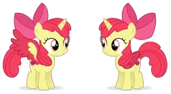 Size: 10610x5859 | Tagged: safe, artist:cirillaq, derpibooru import, apple bloom, alicorn, pony, absurd resolution, alicornified, bloomicorn, colored wings, image, png, race swap, simple background, solo, transparent background, vector, wings