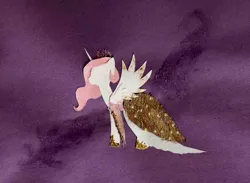 Size: 926x676 | Tagged: safe, artist:kriahfox, derpibooru import, princess celestia, alicorn, pony, clothes, craft, dress, female, gala dress, image, jpeg, mare, papercraft, pink-mane celestia, solo