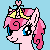 Size: 50x50 | Tagged: safe, artist:maverickmam, derpibooru import, oc, unofficial characters only, pony, unicorn, blue background, bust, female, horn, image, jewelry, mare, pixel art, png, simple background, solo, tiara, unicorn oc