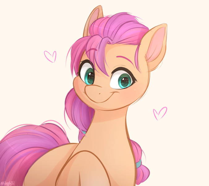 Size: 800x710 | Tagged: safe, artist:higgly-chan, derpibooru import, sunny starscout, earth pony, pony, cute, female, g5, heart, image, png, simple background, solo, sunnybetes, white background