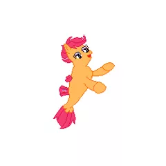 Size: 250x250 | Tagged: safe, artist:nate5700, derpibooru import, scootaloo, seapony (g4), 1000 hours in ms paint, doodle, image, pixel art, png, seaponified, seapony scootaloo, simple background, solo, species swap, white background