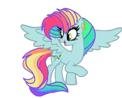 Size: 785x630 | Tagged: safe, artist:circuspaparazzi5678, derpibooru import, oc, oc:rainbow blitz, pegasus, pony, alicorn wings, base used, ear piercing, earring, image, jewelry, magical lesbian spawn, multicolored hair, offspring, parent:fluttershy, parent:rainbow dash, parents:flutterdash, piercing, png, rainbow hair, rainbow makeup, simple background, solo, transparent background