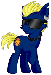 Size: 1513x2197 | Tagged: safe, artist:tigresss, artist:x-blackpearl-x, derpibooru import, oc, ponified, unofficial characters only, pony, blue eyes, dexter holland, ear piercing, image, piercing, png, sunglasses, the offspring
