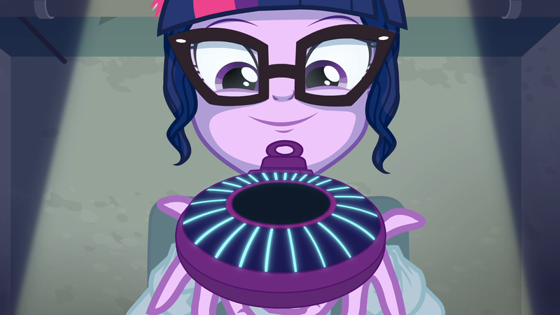 Size: 1920x1080 | Tagged: safe, derpibooru import, screencap, sci-twi, twilight sparkle, equestria girls, friendship games, clothes, creepy, dead ringer, female, glasses, holding, image, lab coat, magic capture device, png, solo