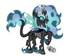 Size: 663x512 | Tagged: safe, artist:tassji-s, derpibooru import, oc, oc:berry blaze, unofficial characters only, changeling, hybrid, kirin, nirik, original species, image, kiriling, png, simple background, solo, transparent background