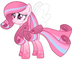 Size: 1135x934 | Tagged: safe, artist:muhammad yunus, derpibooru import, oc, oc:annisa trihapsari, unofficial characters only, earth pony, pegasus, pony, base used, female, heart, heart eyes, image, mare, not rarity, pegasus oc, pink body, pink hair, png, rainbow power, simple background, smiling, solo, transparent background, vector, wingding eyes, wings