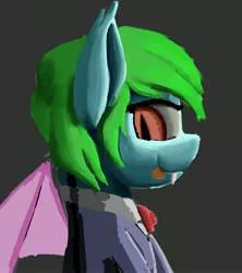 Size: 4000x4500 | Tagged: safe, artist:doughnutwubbs, derpibooru import, oc, oc:precised note, unofficial characters only, pony, vampire, bowtie, clothes, cute, eyelashes, image, jpeg, race swap, slit eyes, smiling, suit, tongue out, tuxedo, watermark, wings