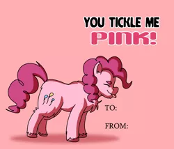 Size: 3500x3000 | Tagged: safe, artist:applejackofalltrades, derpibooru import, pinkie pie, earth pony, pony, hearts and hooves day, holiday, image, png, solo, text, tongue out, valentine's day, valentine's day card