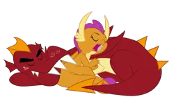 Size: 929x567 | Tagged: safe, artist:queencold, derpibooru import, garble, smolder, dragon, brother and sister, dragoness, drool, duo, eyes closed, female, image, male, open mouth, png, siblings, simple background, sleeping, teenaged dragon, transparent background, vector