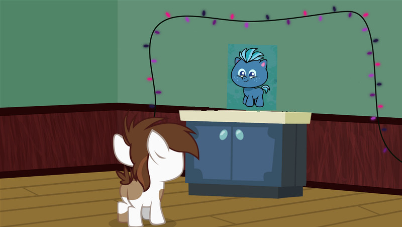 Size: 800x451 | Tagged: safe, artist:evil-dec0y, derpibooru import, edit, pipsqueak, smallfry, earth pony, pony, colt, exploitable, exploitable meme, image, jpeg, male, meme, pipsqueak's shrine, shrine, solo