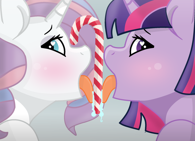 Size: 1900x1370 | Tagged: suggestive, artist:grapefruitface1, derpibooru import, potion nova, twilight sparkle, pony, unicorn, my little pony: pony life, base used, blushing, bust, candy, candy cane, drool, eating, female, food, image, lesbian, looking at you, png, portrait, potionsparkle, shipping, suggestive eating, tongue play