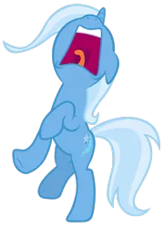 Size: 2080x2882 | Tagged: safe, artist:tardifice, derpibooru import, trixie, pony, unicorn, bipedal, eyes closed, female, image, mare, nose in the air, open mouth, png, screaming, solo, tongue out, uvula, volumetric mouth