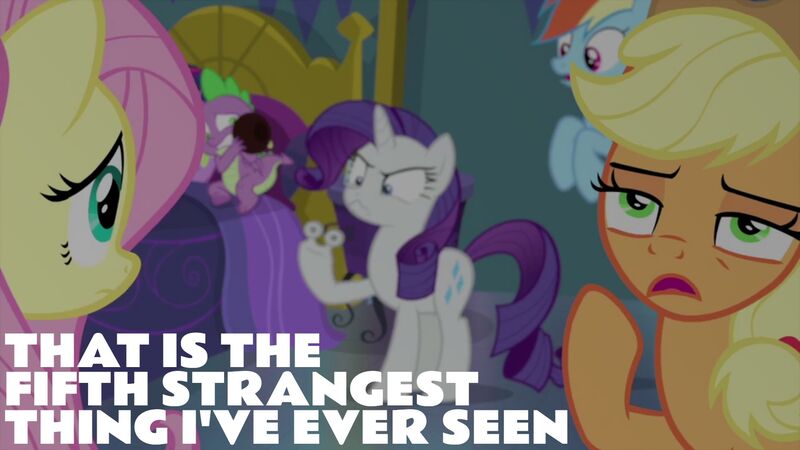 Size: 1920x1080 | Tagged: safe, derpibooru import, edit, edited screencap, editor:quoterific, screencap, applejack, fluttershy, rainbow dash, rarity, spike, twilight sparkle, dragon, earth pony, pegasus, pony, unicorn, ail-icorn, spoiler:interseason shorts, angry, applejack's hat, cowboy hat, flying, hat, image, jpeg, open mouth, shocked, twilight's castle, wheel, winged spike