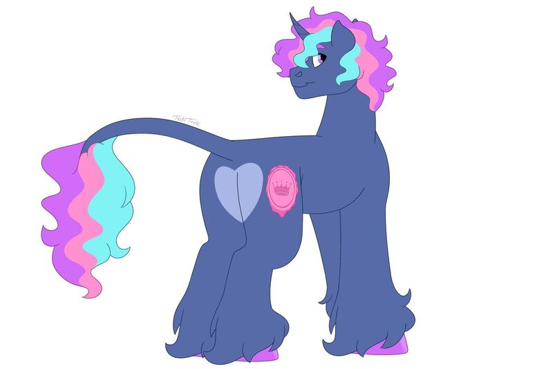 Size: 1280x854 | Tagged: safe, artist:itstechtock, derpibooru import, oc, oc:boreal dusk, pony, unicorn, butt, image, jpeg, male, offspring, parent:princess cadance, parent:shining armor, parents:shiningcadance, plot, simple background, solo, stallion, white background