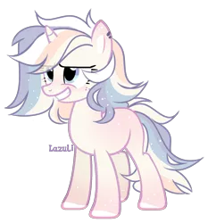 Size: 1610x1728 | Tagged: safe, artist:lazuli0209, derpibooru import, oc, unofficial characters only, pony, unicorn, commission, eyelashes, grin, horn, image, png, signature, simple background, smiling, solo, transparent background, unicorn oc, ych result