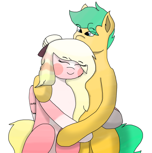 Size: 490x495 | Tagged: safe, artist:solarheclipse, derpibooru import, oc, oc:kitsume butterfly, oc:pen sketchy, unofficial characters only, couple, hug, image, png, simple background, transparent background, wholesome