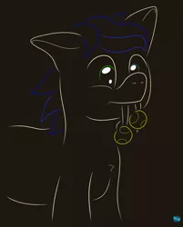 Size: 605x753 | Tagged: safe, artist:quint-t-w, derpibooru import, oc, oc:silly words, unofficial characters only, pony, sabertooth pony, fangs, heterochromia, image, male, minimalist, modern art, png, simple background, solo, tennis ball