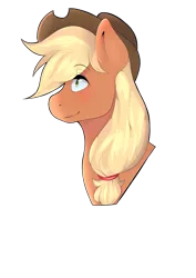 Size: 3507x4960 | Tagged: safe, artist:cojoji, derpibooru import, applejack, earth pony, pony, bust, cowboy hat, female, hat, image, mare, png, portrait, profile, simple background, solo, transparent background