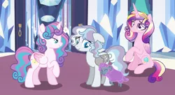 Size: 4912x2679 | Tagged: safe, artist:gallantserver, derpibooru import, princess cadance, princess flurry heart, oc, oc:jelly beans, oc:winter solstice, pegasus, pony, sheep, adopted offspring, amputee, artificial wings, augmented, floppy ears, image, offspring, older, parent:princess cadance, parent:shining armor, parents:shiningcadance, png, prosthetic limb, prosthetic wing, prosthetics, tiny ewes, wings