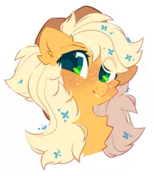 Size: 573x656 | Tagged: safe, artist:mirtash, derpibooru import, applejack, earth pony, pony, bust, chest fluff, cute, female, freckles, hat, image, jackabetes, looking at you, mare, png, portrait, simple background, solo, three quarter view, white background