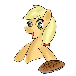 Size: 798x798 | Tagged: safe, artist:nine the divine, derpibooru import, applejack, earth pony, pony, apple, apple pie, food, image, pie, png, simple background, solo, transparent background