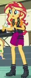 Size: 240x596 | Tagged: safe, derpibooru import, screencap, applejack, sunset shimmer, equestria girls, equestria girls series, overpowered (equestria girls), cropped, female, geode of empathy, image, magical geodes, png