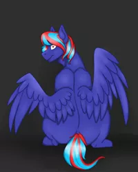 Size: 1728x2160 | Tagged: artist needed, source needed, safe, derpibooru import, oc, oc:hellfire, unofficial characters only, pegasus, pony, blue fur, image, jpeg, male, red eyes, sitting, solo, stallion