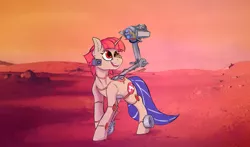 Size: 4110x2412 | Tagged: safe, alternate version, artist:hobbes-maxwell, derpibooru import, oc, ponified, unofficial characters only, pony, robot, robot pony, unicorn, image, mars, mars rover, perseverance, png, solo, textless version