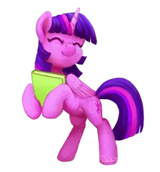 Size: 2580x2786 | Tagged: safe, artist:aemantaslim, derpibooru import, twilight sparkle, alicorn, bipedal, book, bookhorse, cute, eyes closed, high res, holding a book, image, png, simple background, smiling, solo, that pony sure does love books, transparent background, twiabetes, twilight sparkle (alicorn), wings