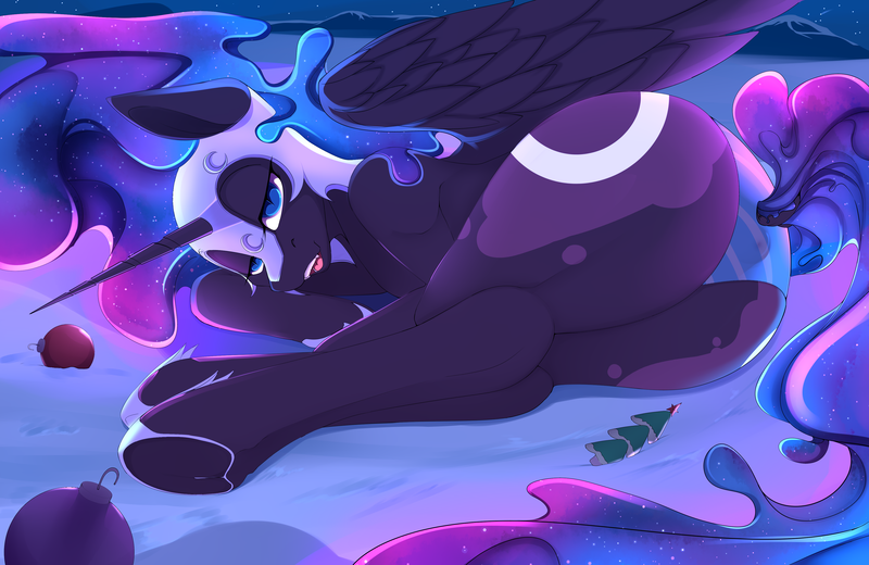 Size: 4000x2600 | Tagged: questionable, artist:chapaevv, derpibooru import, nightmare moon, alicorn, pony, anus, armor, ass, bedroom eyes, butt, clothes, cutie mark, ethereal hair, ethereal mane, ethereal tail, female, galaxy mane, helmet, high res, horn, image, large butt, lidded eyes, looking at you, looking back, looking back at you, lying down, mare, nightmare moonbutt, nudity, on snow, panties, png, ponut, rear view, see-through, side, snow, solo, solo female, underwear