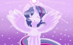 Size: 2560x1600 | Tagged: safe, artist:theroyalprincesses, derpibooru import, twilight sparkle, twilight sparkle (alicorn), alicorn, pony, magical mystery cure, eyes closed, image, open mouth, png, solo