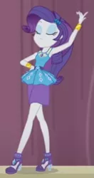 Size: 299x566 | Tagged: safe, derpibooru import, screencap, rarity, equestria girls, equestria girls series, stressed in show, armpits, clothes, dress, eyes closed, geode of shielding, high heels, image, magical geodes, pencil skirt, png, pose, rarity peplum dress, shoes, sleeveless, sleeveless dress