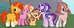 Size: 1280x484 | Tagged: safe, artist:spacey-star, derpibooru import, luster dawn, starlight glimmer, sunburst, oc, unofficial characters only, pony, unicorn, the last problem, female, filly, headcanon, image, jpeg, male, offspring, older, older starlight glimmer, older sunburst, parent:starlight glimmer, parent:sunburst, parents:starburst, shipping, starburst, straight