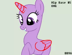 Size: 952x722 | Tagged: safe, artist:bonbon9696, derpibooru import, oc, unofficial characters only, alicorn, pony, alicorn oc, bald, base, eyelashes, female, gray background, horn, image, looking down, mare, png, raised hoof, simple background, solo, wings