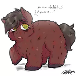 Size: 1546x1561 | Tagged: safe, artist:fiercedeitylynx, derpibooru import, oc, oc:plum, fluffy pony, feral fluffy pony, image, png, sadbox, tears of sadness, teary eyes