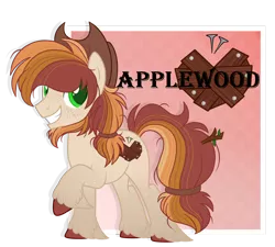 Size: 1280x1151 | Tagged: safe, artist:blazenly-obvious, artist:lazuli0209, derpibooru import, oc, oc:applewood, unofficial characters only, earth pony, pony, base used, beard, cowboy hat, cutie mark, facial hair, freckles, hat, image, male, offspring, parent:big macintosh, parent:fluttershy, parents:fluttermac, png, simple background, smiling, solo, stallion, transparent background, unshorn fetlocks