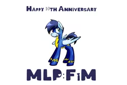 Size: 2366x1590 | Tagged: safe, artist:slipstream95, derpibooru import, oc, oc:slipstream, pegasus, pony, 10, clothes, happy birthday mlp:fim, heterochromia, image, mlp fim's tenth anniversary, png, solo, uniform, wonderbolts uniform