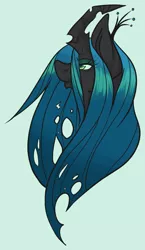 Size: 1651x2852 | Tagged: safe, artist:roboticalpaca, derpibooru import, queen chrysalis, changeling, changeling queen, bust, crown, eyelashes, female, image, jewelry, png, regalia, simple background, solo