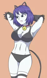 Size: 1401x2327 | Tagged: suggestive, artist:sumin6301, derpibooru import, rarity, cat, equestria girls, alternate hairstyle, armpits, big breasts, breasts, busty rarity, catgirl, cleavage, clothes, female, image, jpeg, panties, raricat, short hair, solo, solo female, stupid sexy rarity, underwear