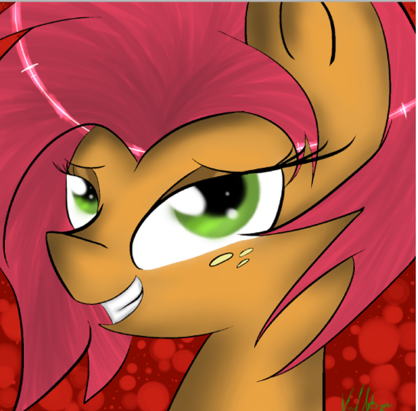 Size: 2470x2428 | Tagged: safe, artist:thegreycheetah11, derpibooru import, babs seed, female, head, image, png, smiling, solo