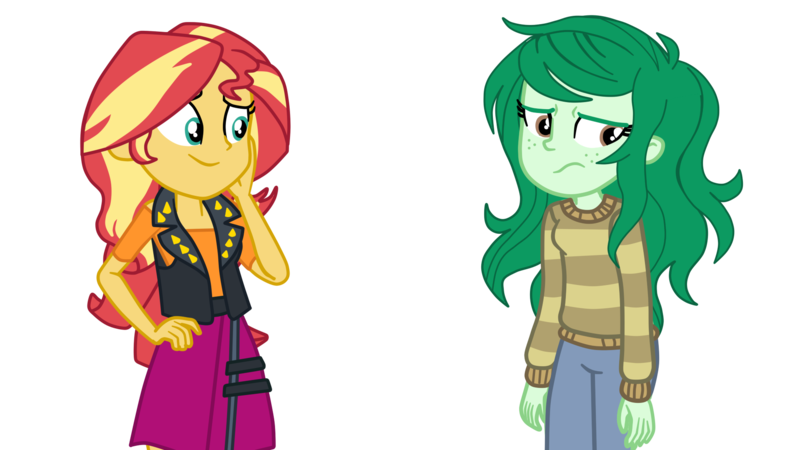 Size: 1920x1080 | Tagged: safe, artist:gmaplay, derpibooru import, screencap, sunset shimmer, wallflower blush, equestria girls, equestria girls series, forgotten friendship, cute, image, png, simple background, transparent background