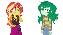 Size: 1920x1080 | Tagged: safe, artist:gmaplay, derpibooru import, screencap, sunset shimmer, wallflower blush, equestria girls, equestria girls series, forgotten friendship, cute, image, png, simple background, transparent background