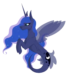 Size: 612x699 | Tagged: safe, artist:tokyiomewmew, derpibooru import, princess luna, alicorn, pony, seapony (g4), blue eyes, clothes, dorsal fin, ethereal mane, female, fin wings, fins, fish tail, flowing mane, flowing tail, horn, image, long horn, pixel art, png, seaponified, seapony luna, see-through, simple background, smiling, solo, species swap, starry mane, starry tail, tail, transparent background, wings