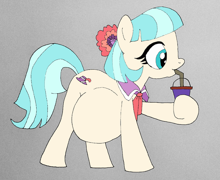 Size: 862x704 | Tagged: safe, artist:mj455, derpibooru import, coco pommel, earth pony, pony, belly, big belly, coco preggo, drinking, drinking straw, female, image, mare, png, pregnant, simple background, solo