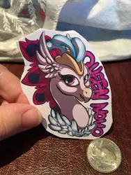 Size: 570x760 | Tagged: safe, derpibooru import, queen novo, classical hippogriff, hippogriff, my little pony: the movie, image, irl, jpeg, photo, sticker