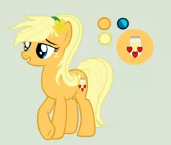 Size: 1944x1644 | Tagged: safe, artist:lominicinfinity, derpibooru import, oc, oc:applebutter, earth pony, pony, female, image, mare, offspring, parent:applejack, parent:caramel, parents:carajack, png, reference sheet, simple background, solo